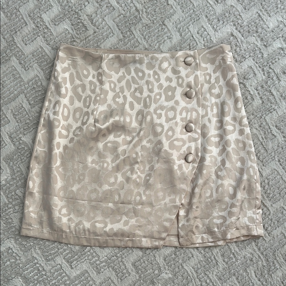 Leopard Print Cream Skirt